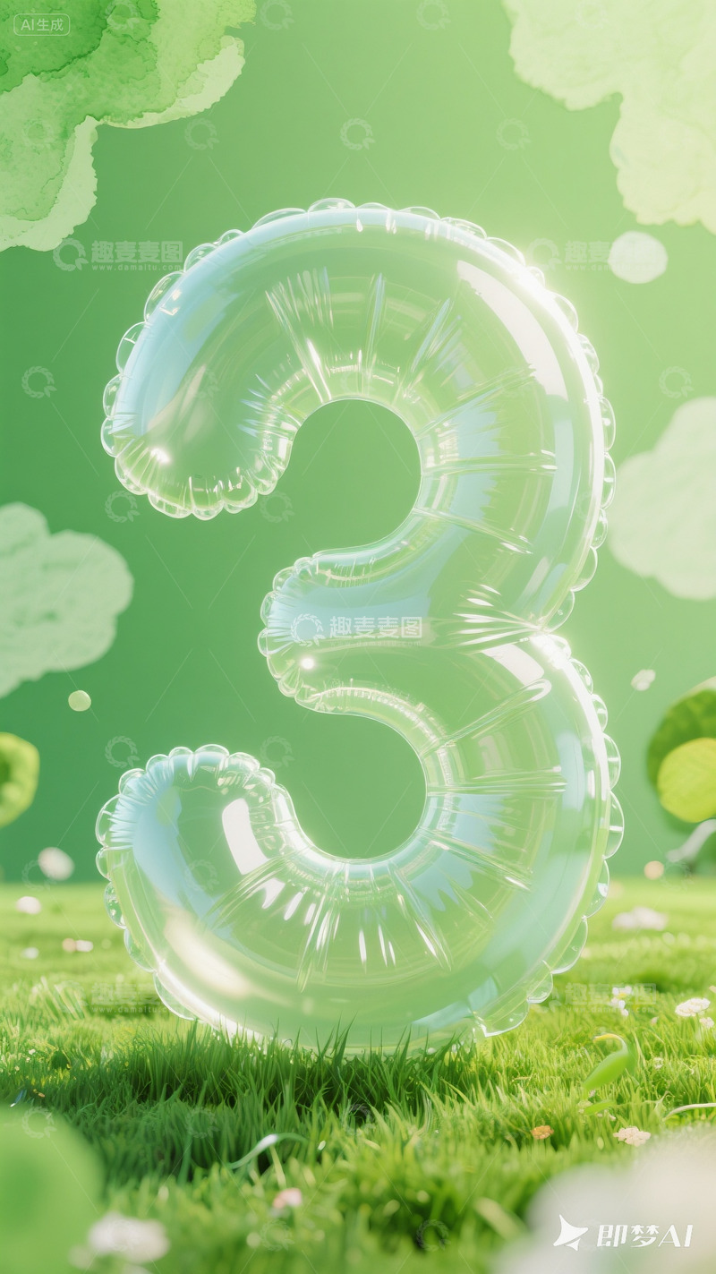 高清大图下载【趣麦麦图】倒计时数字3海报