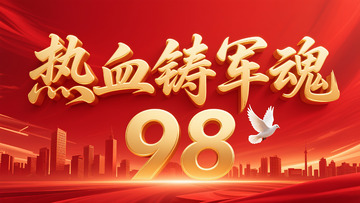 建军98周年海展板