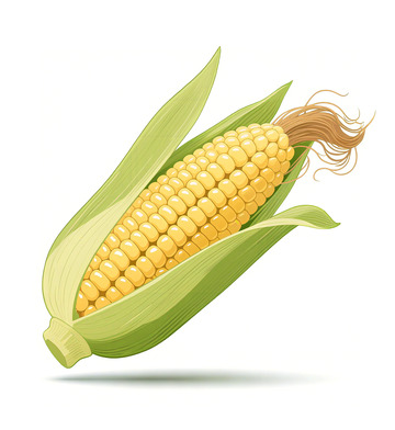 手绘玉米插画
