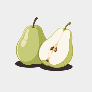 矢量梨子鸭梨插画