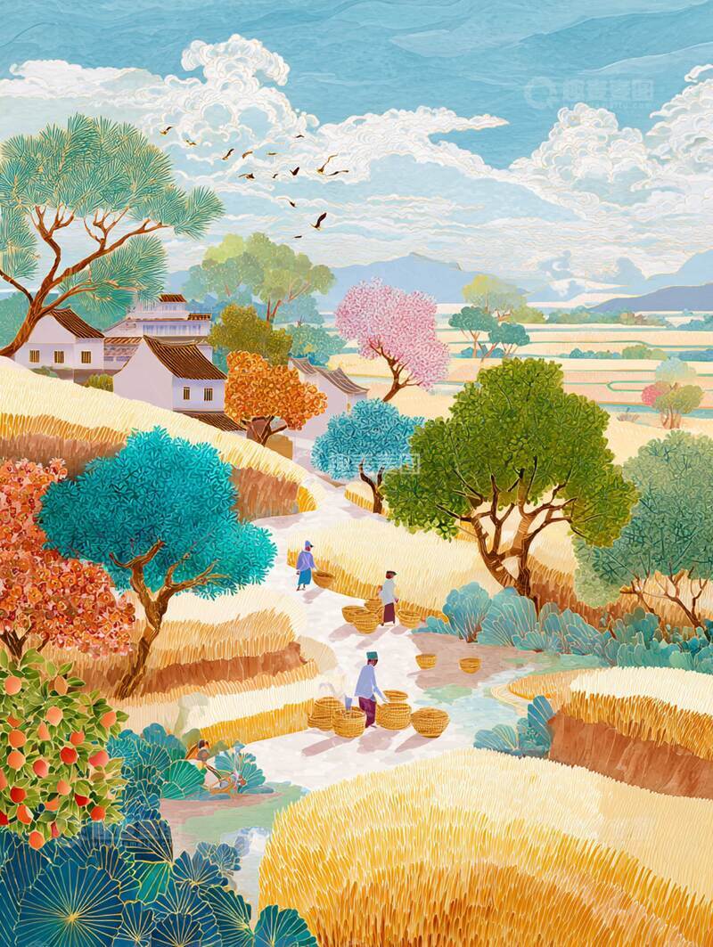 高清大图下载【趣麦麦图】立秋  星稀  瓜甜