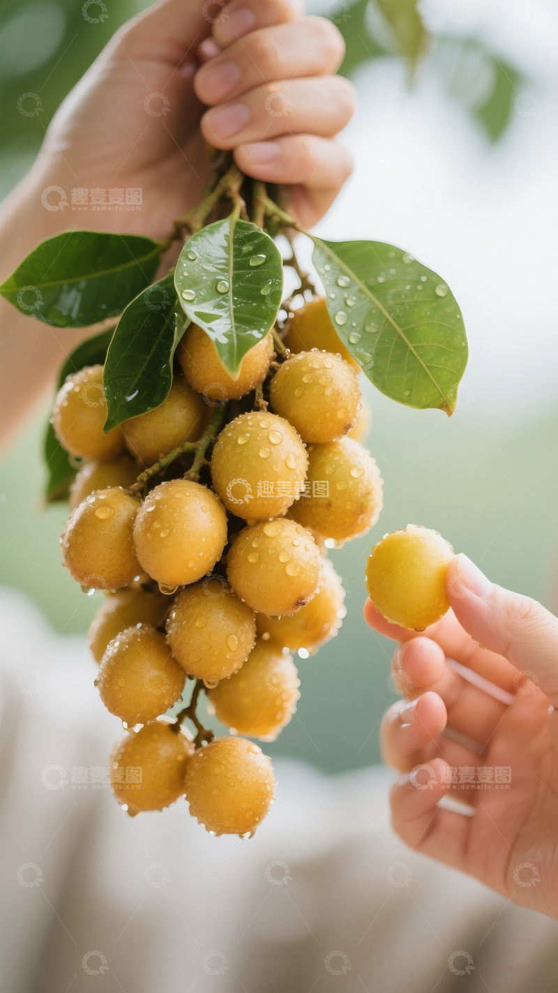 高清大图下载【趣麦麦图】一串黄皮果摄影
