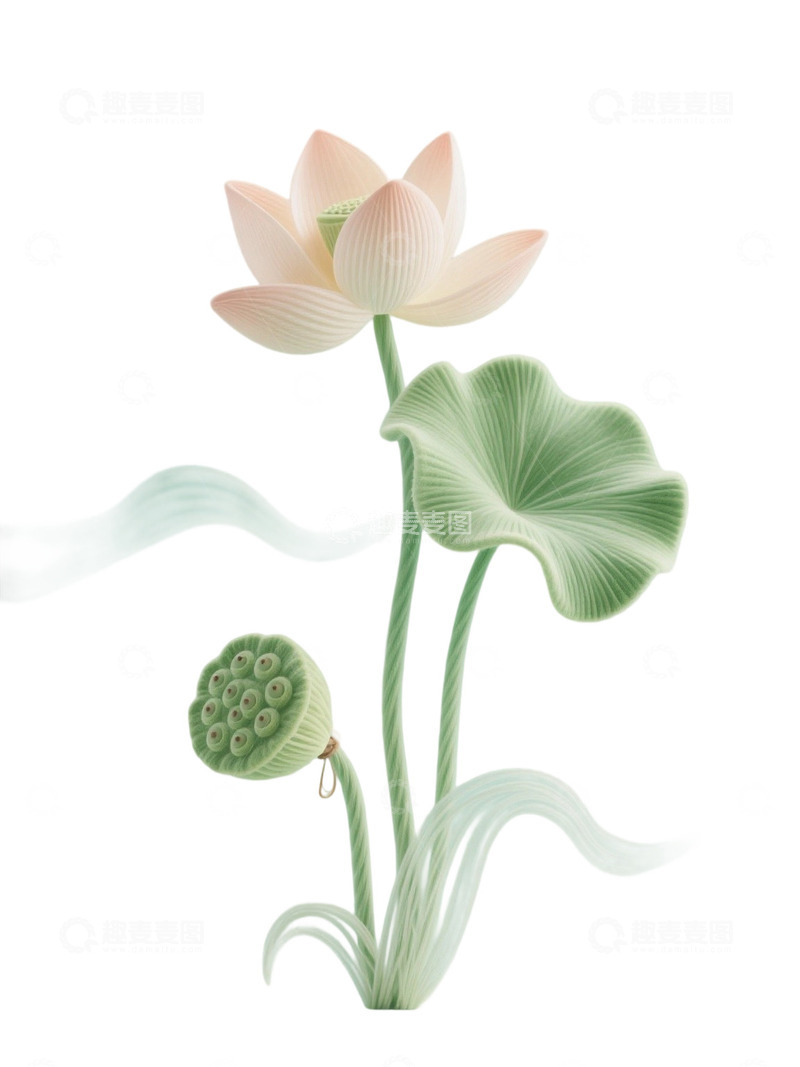 荷花免扣素材922