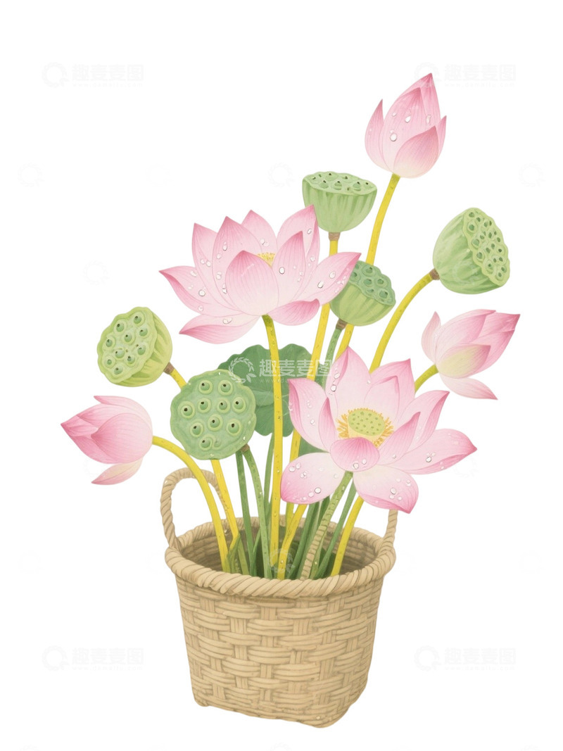 荷花免扣素材913