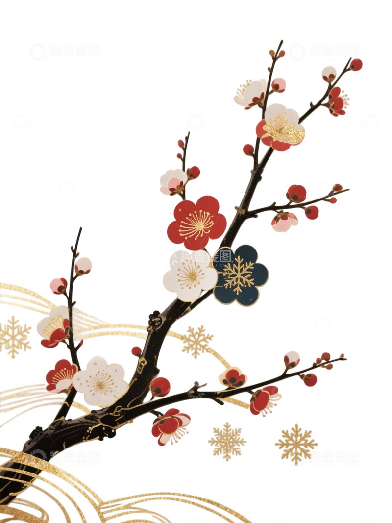 高清大图下载【趣麦麦图】梅花免扣素材18