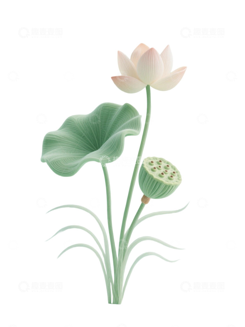 荷花免扣素材938