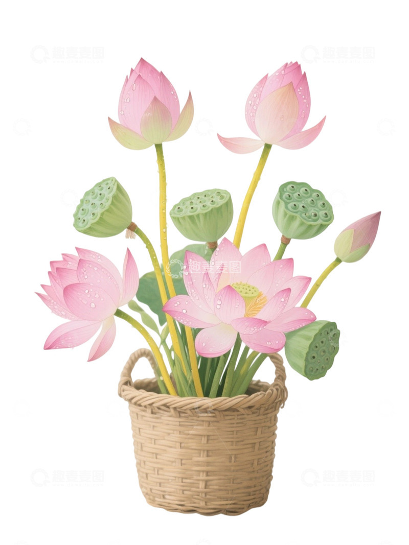 高清大图下载【趣麦麦图】荷花免扣素材919