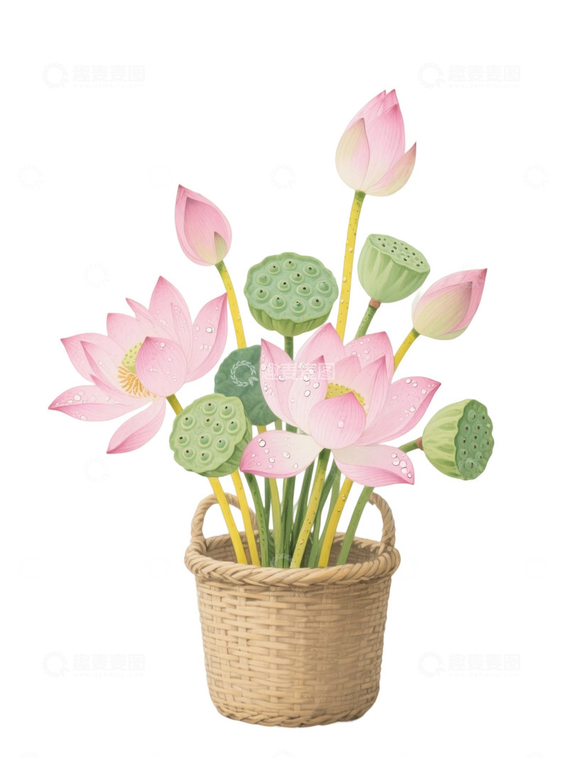 荷花免扣素材918