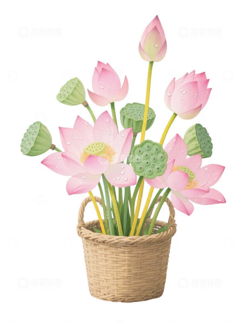 高清大图下载【趣麦麦图】荷花免扣素材916