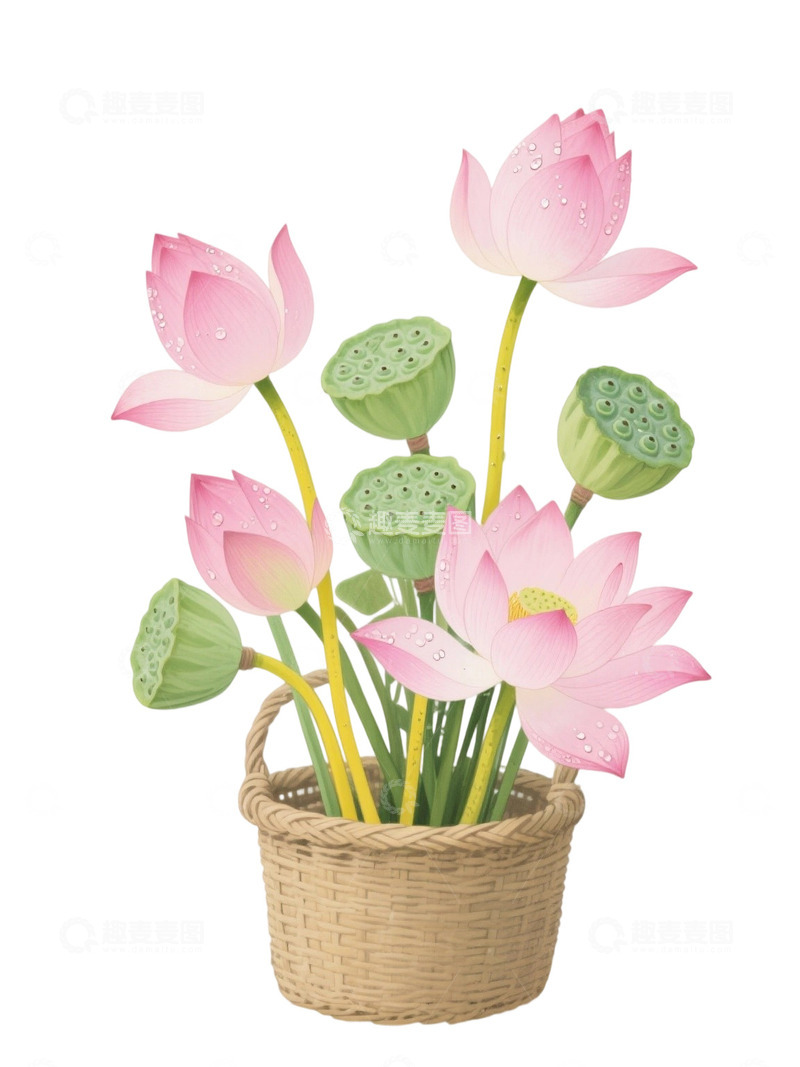 荷花免扣素材907