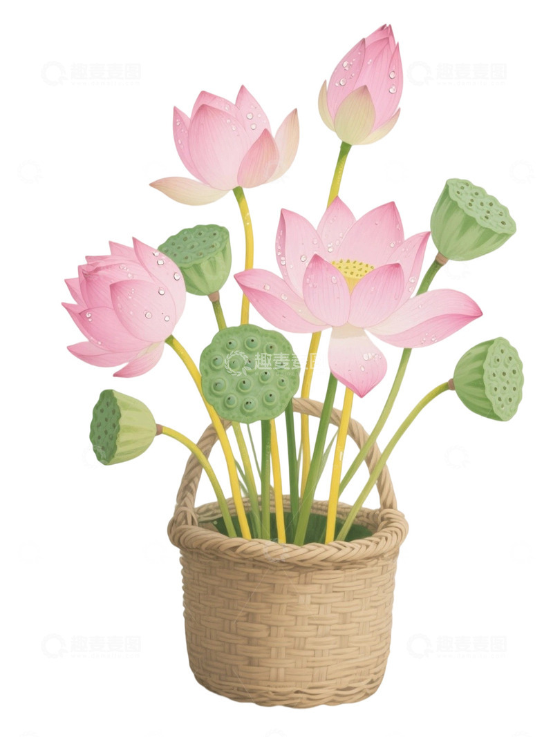 荷花免扣素材908