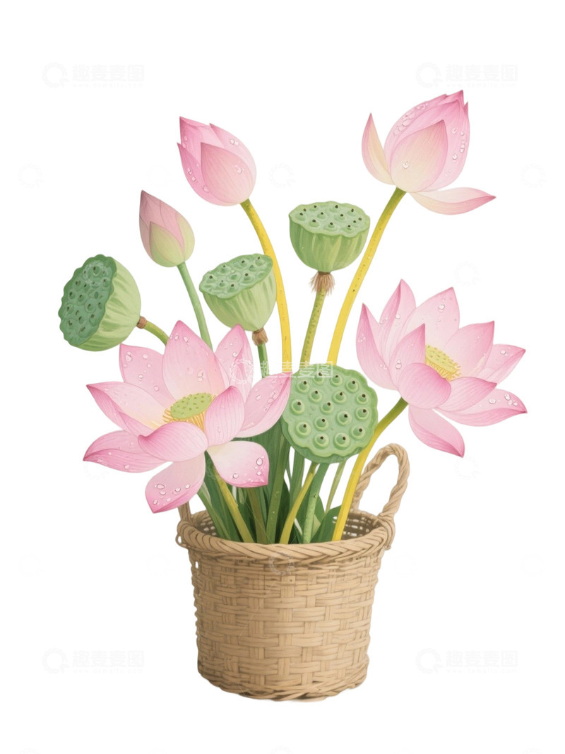 荷花免扣素材917