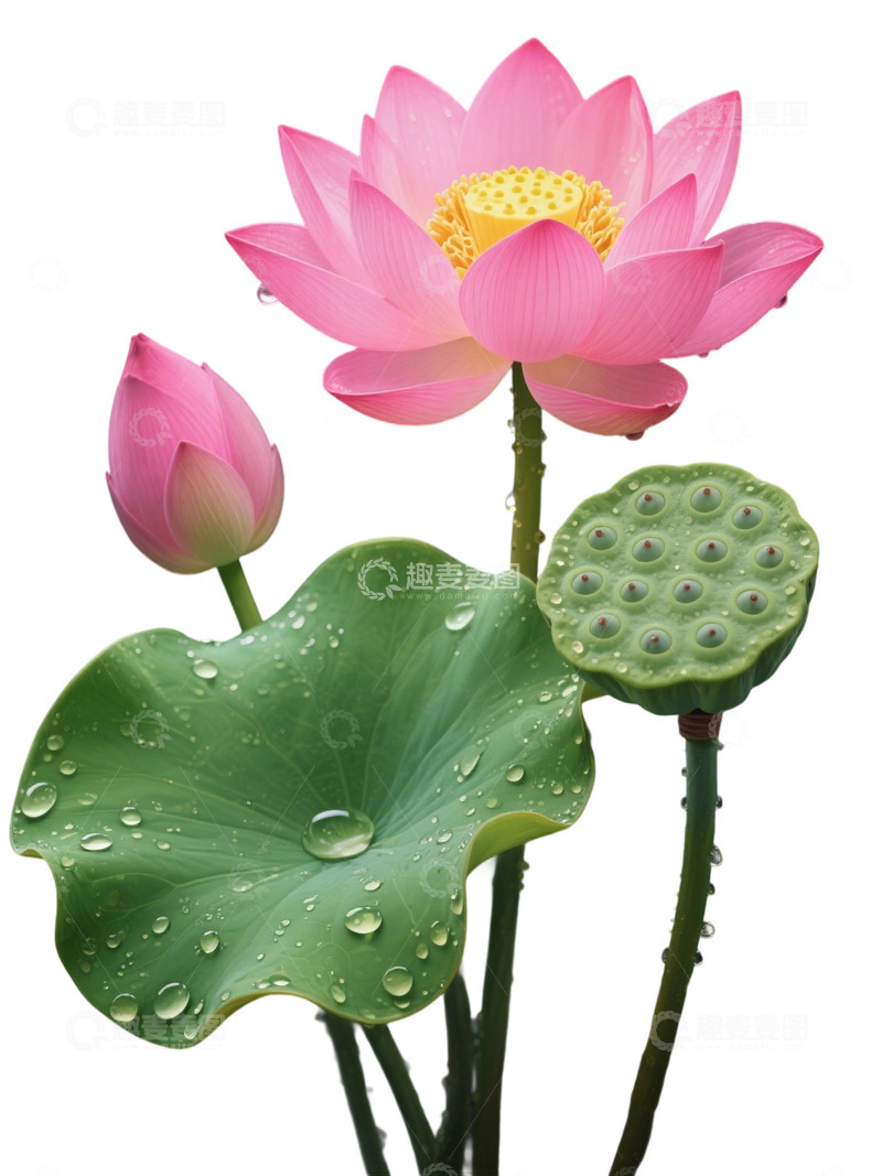 荷花免扣素材1106