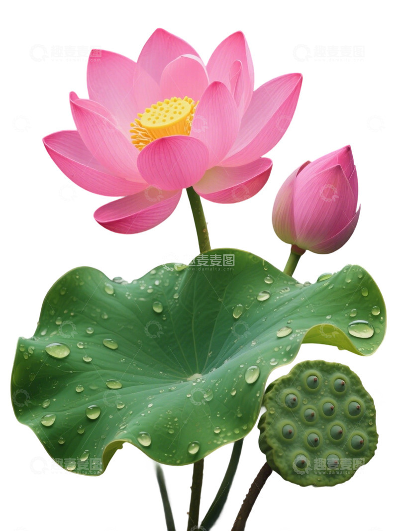 荷花免扣素材1008