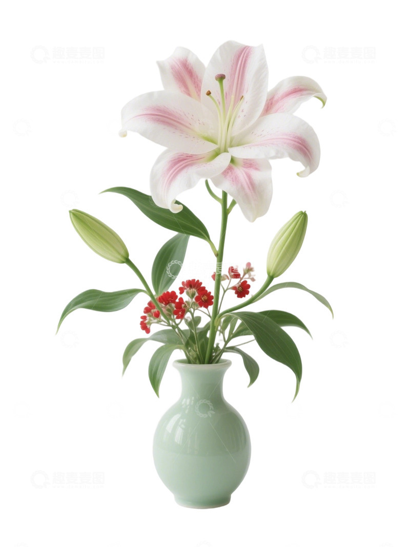 高清大图下载【趣麦麦图】百合花瓶免扣素材14