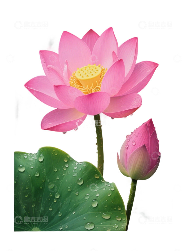 高清大图下载【趣麦麦图】荷花免扣素材1004