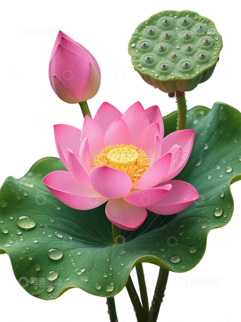 荷花免扣素材1001