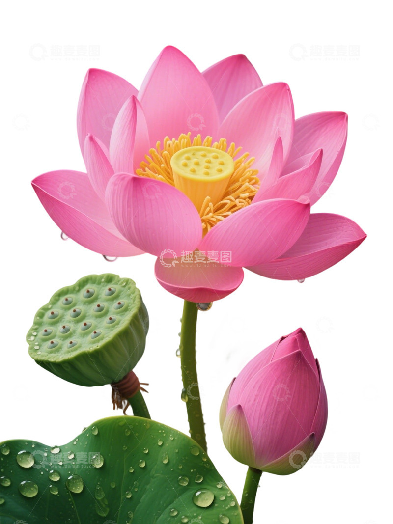 高清大图下载【趣麦麦图】荷花免扣素材1105
