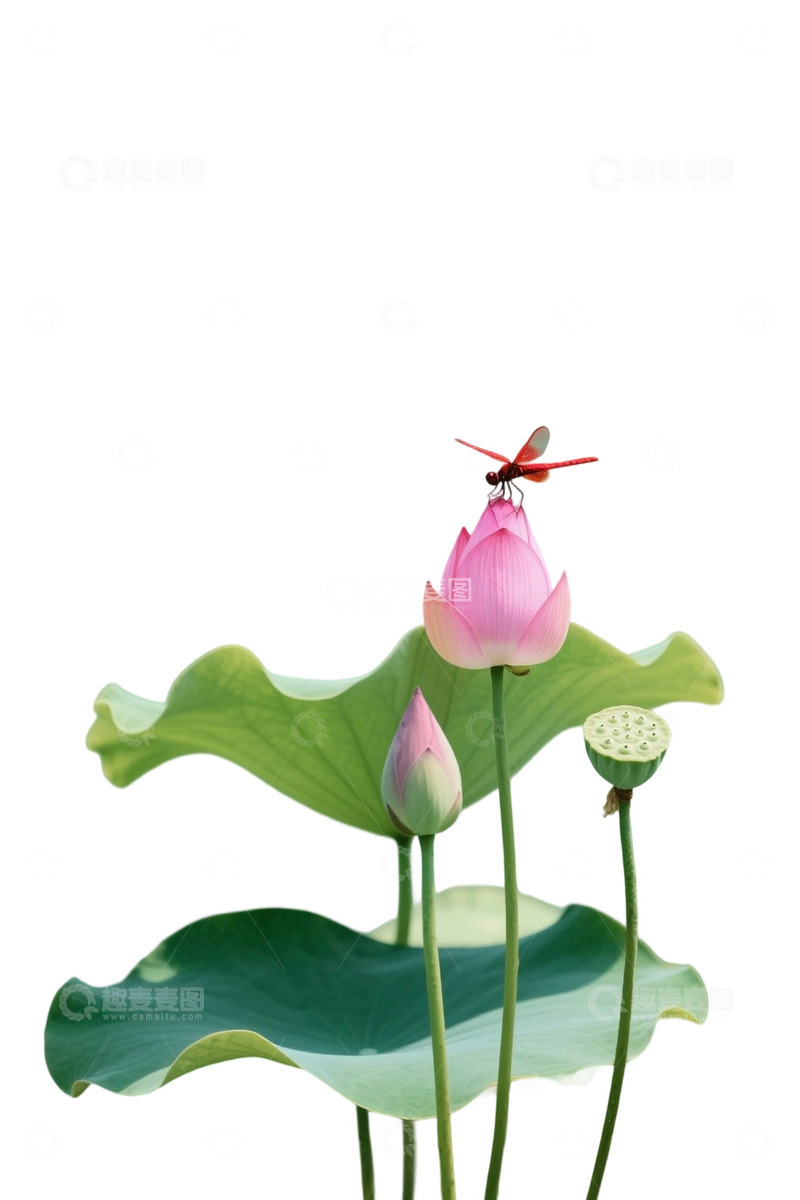 荷花免扣素材930