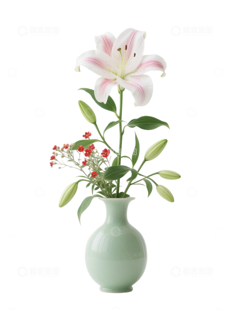 高清大图下载【趣麦麦图】百合花瓶免扣素材16