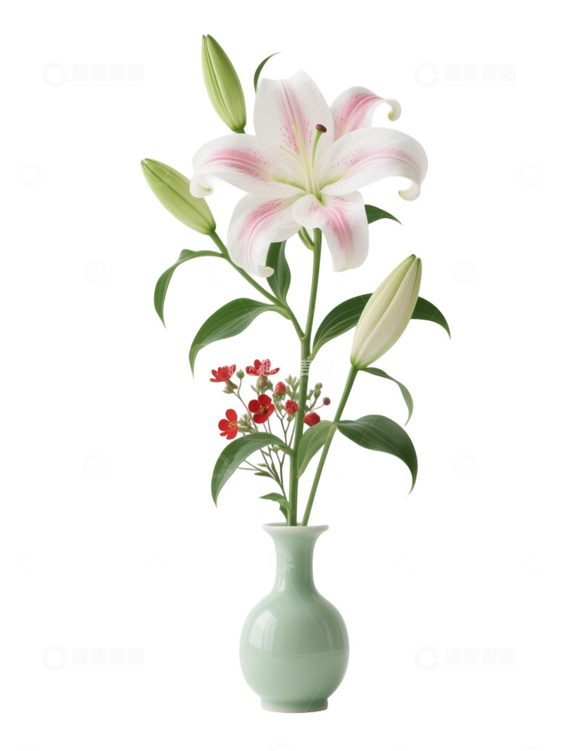 高清大图下载【趣麦麦图】百合花瓶免扣素材10