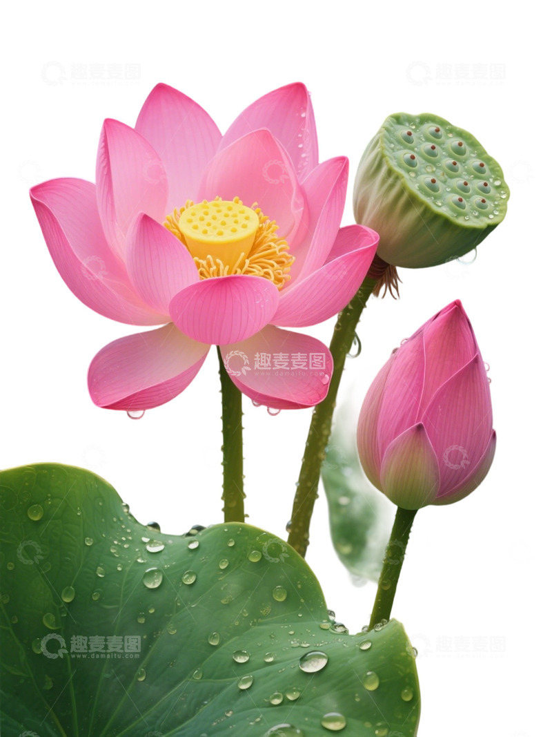 高清大图下载【趣麦麦图】荷花免扣素材1104