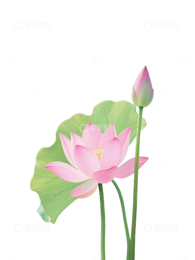 高清大图下载【趣麦麦图】荷花免扣素材1401