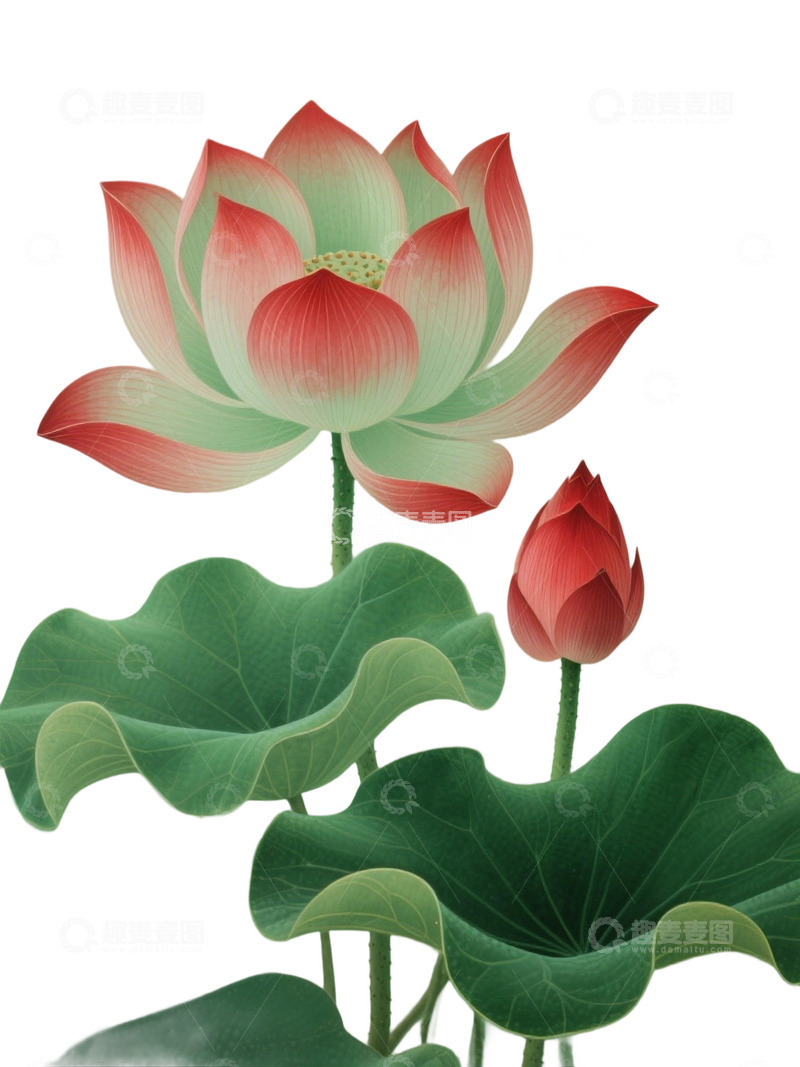 高清大图下载【趣麦麦图】荷花免扣素材1508