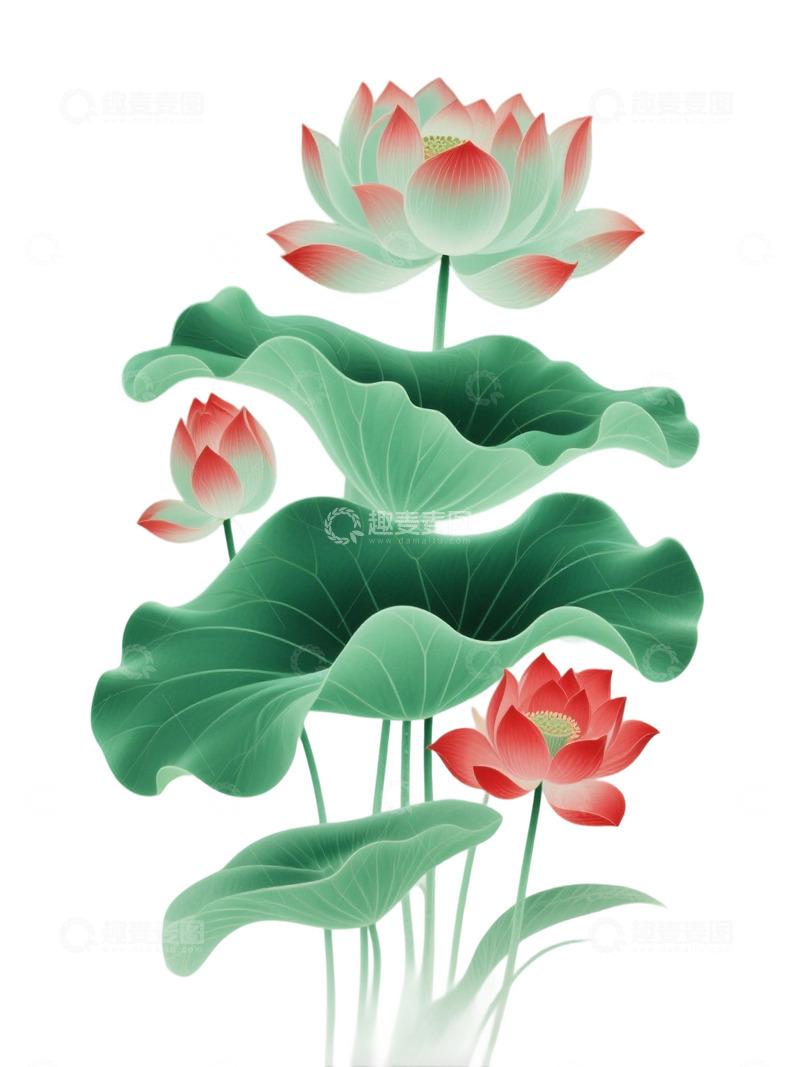 高清大图下载【趣麦麦图】荷花免扣素材1507