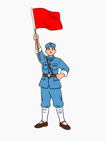 手绘红军人物元素