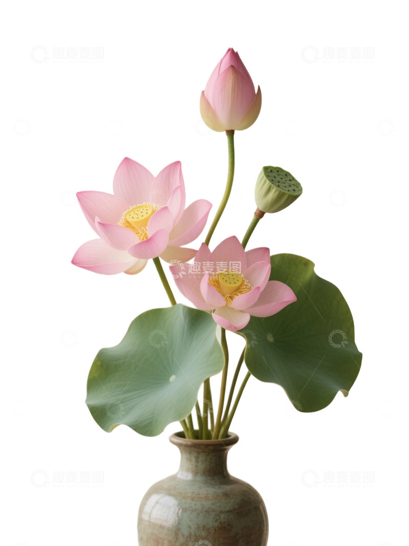 高清大图下载【趣麦麦图】荷花免扣素材1503