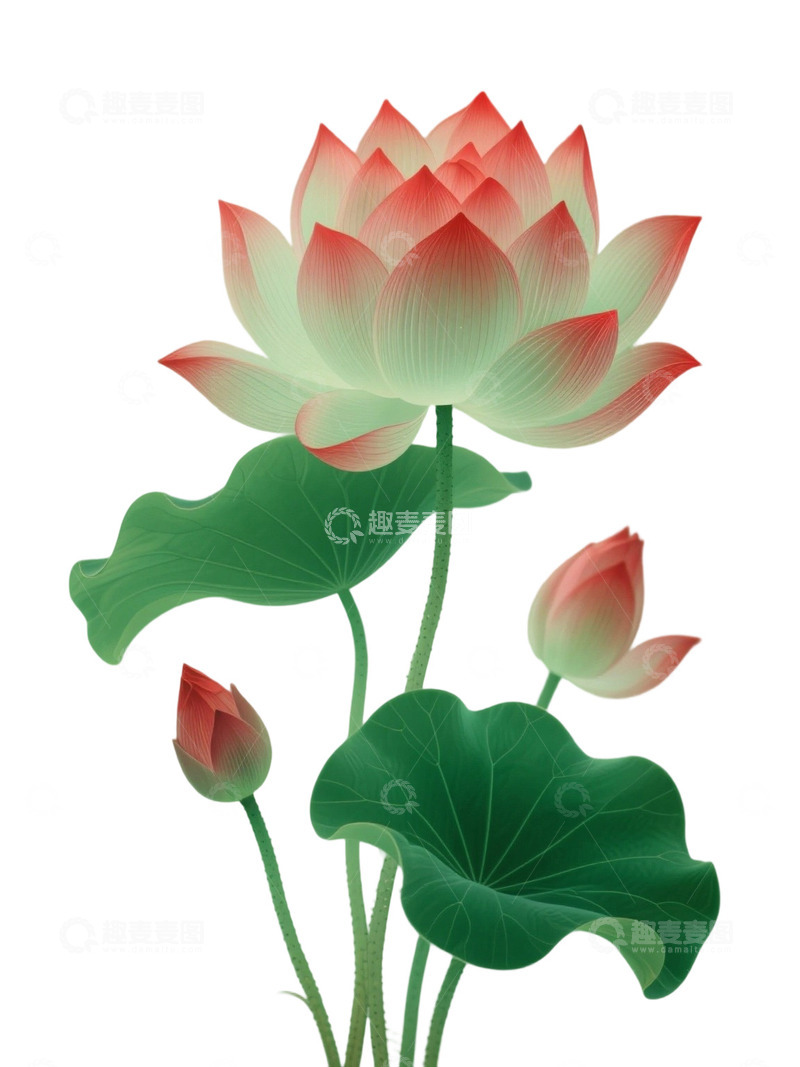 荷花免扣素材1509