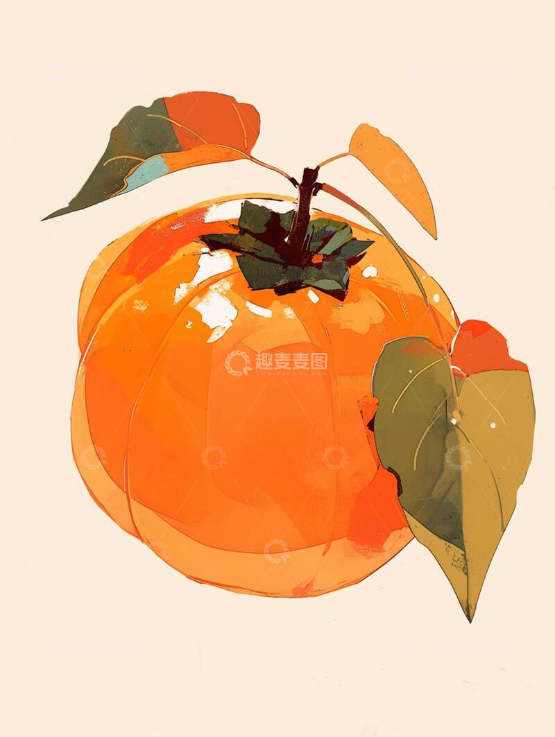 高清大图下载【趣麦麦图】柿子  浑圆  绵沙  