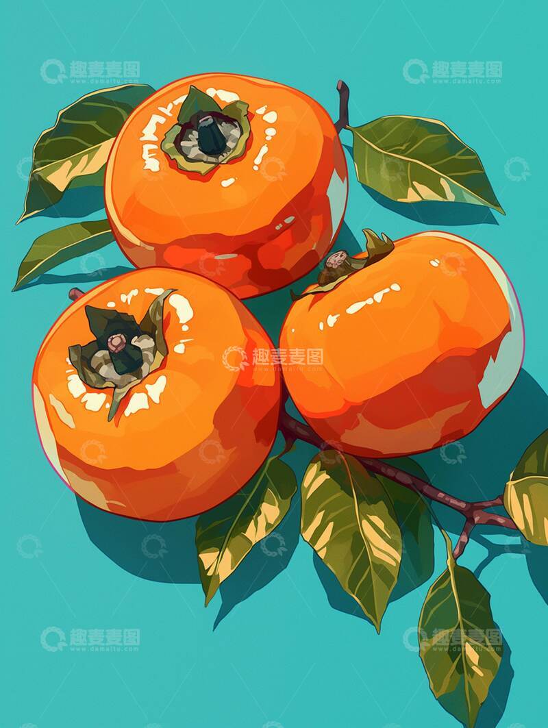 高清大图下载【趣麦麦图】柿子  沁蜜   糖心