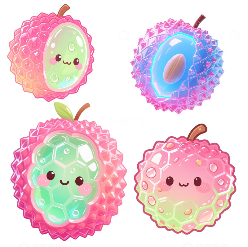 高清大图下载【趣麦麦图】科技感炫彩酷荔枝