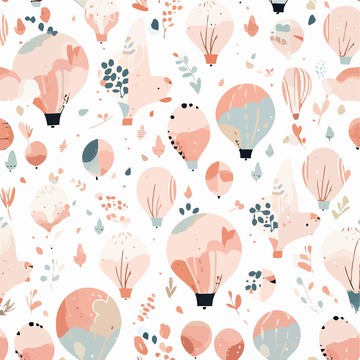 手绘卡通插画气球花草扁平风设计图 44