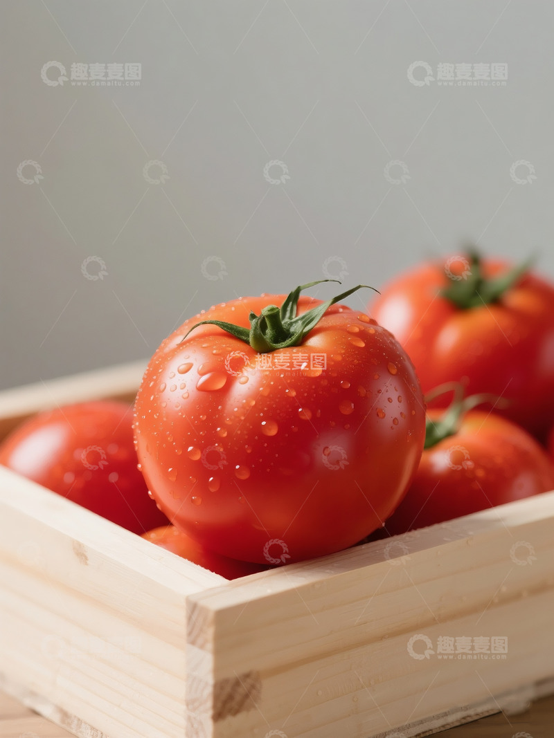 高清大图下载【趣麦麦图】圆润饱满的红番茄