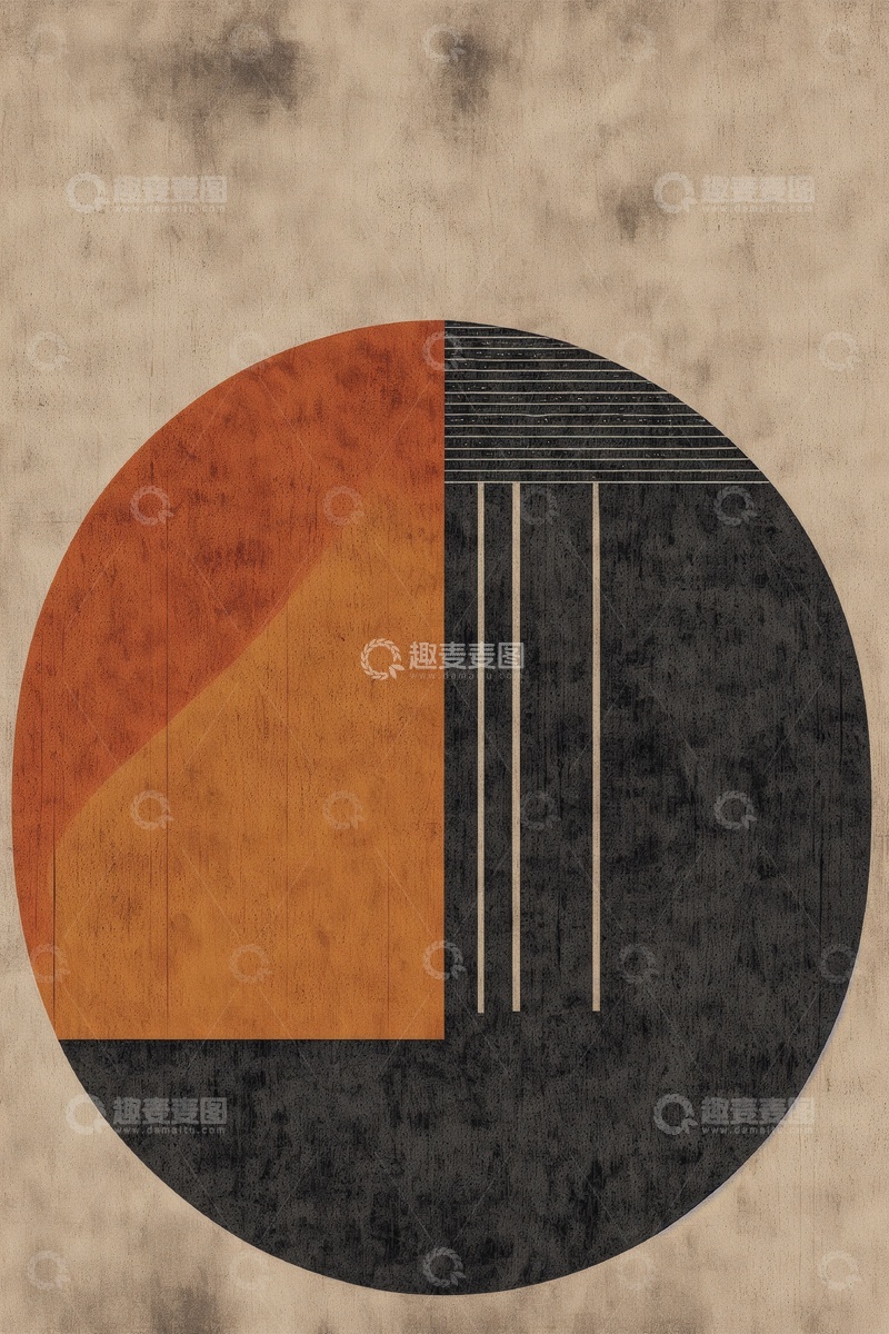 高清大图下载【趣麦麦图】抽象几何肌理画