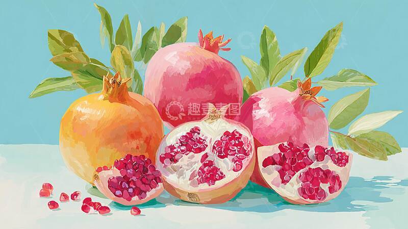 高清大图下载【趣麦麦图】石榴  熟蜜  醇酿