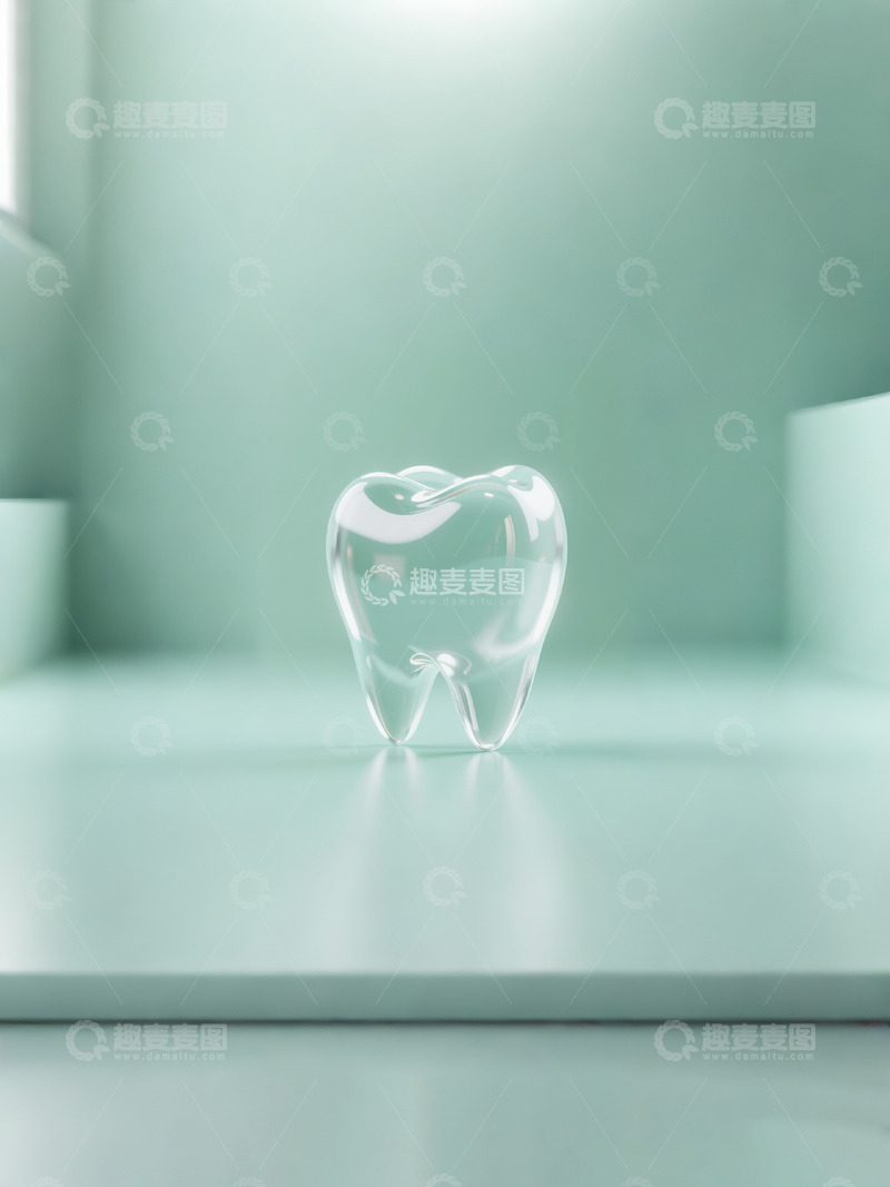 高清大图下载【趣麦麦图】口腔牙科绿色水晶牙齿4
