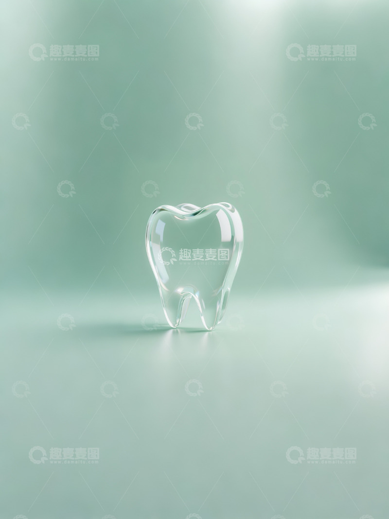 高清大图下载【趣麦麦图】口腔牙科绿色水晶牙齿2