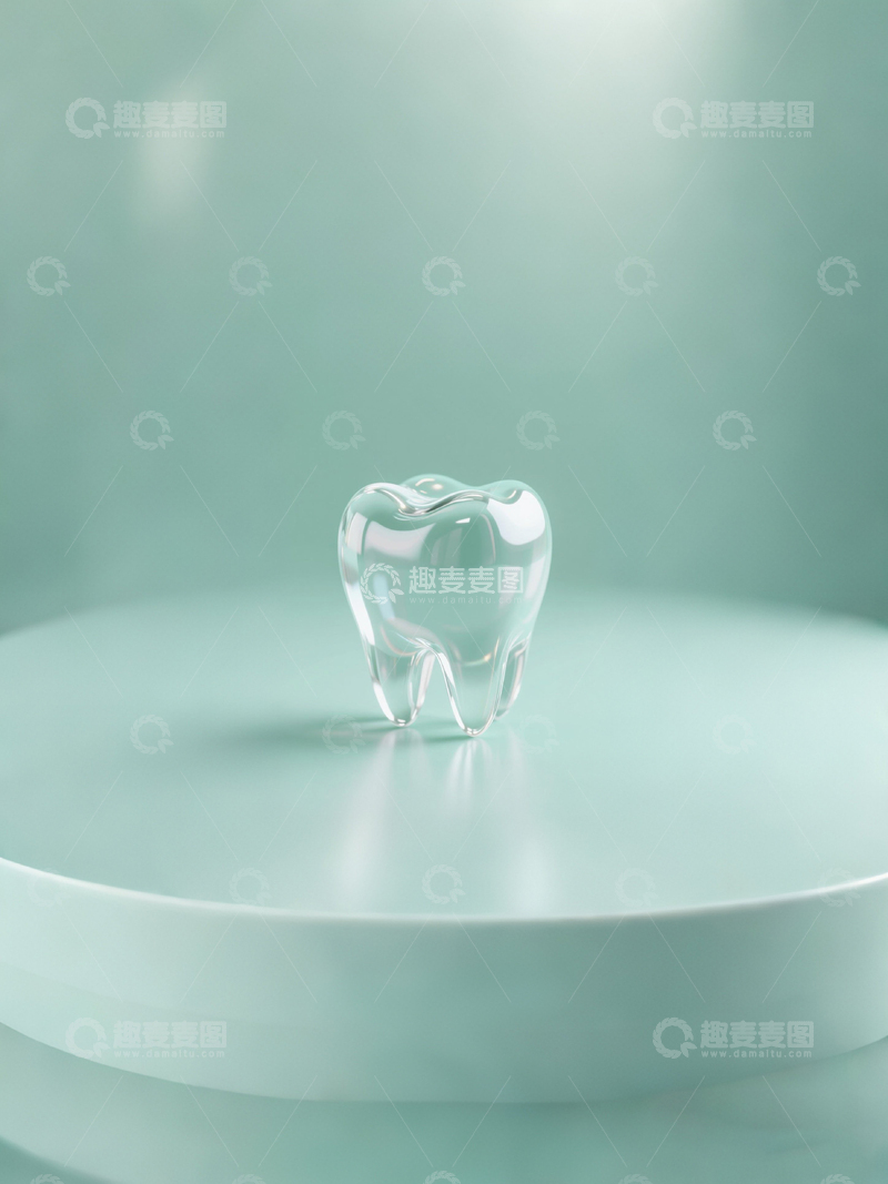 高清大图下载【趣麦麦图】口腔牙科绿色水晶牙齿3