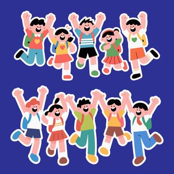 矢量学生人物素材