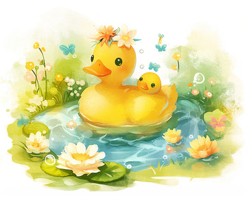 可爱卡通小黄鸭