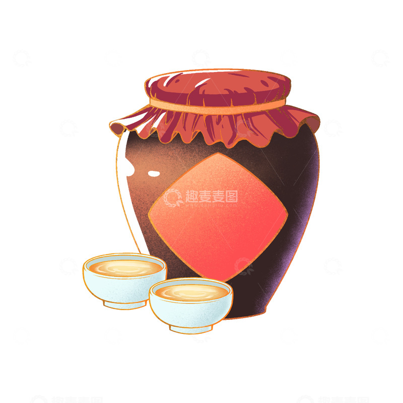 重阳节酒坛酒罐罐子酒杯茶杯杯子