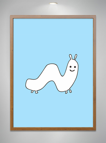 条虫简笔画矢量图