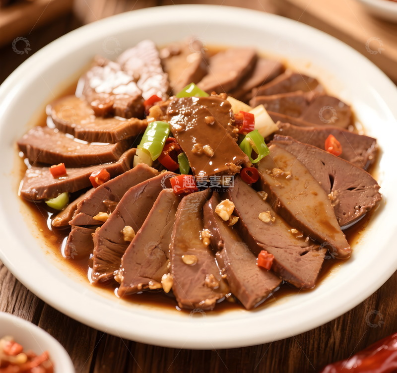 高清大图下载【趣麦麦图】香辣凉拌卤猪肝