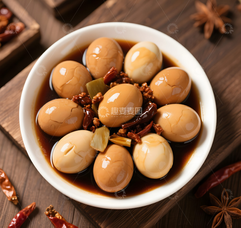 高清大图下载【趣麦麦图】五香卤鸡蛋美食摄影图