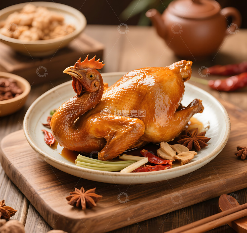 高清大图下载【趣麦麦图】特色卤鸡摄影图