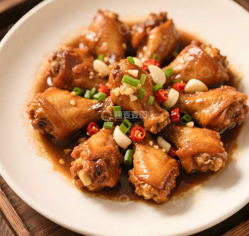 高清大图下载【趣麦麦图】麻辣卤鸡翅根摄影图